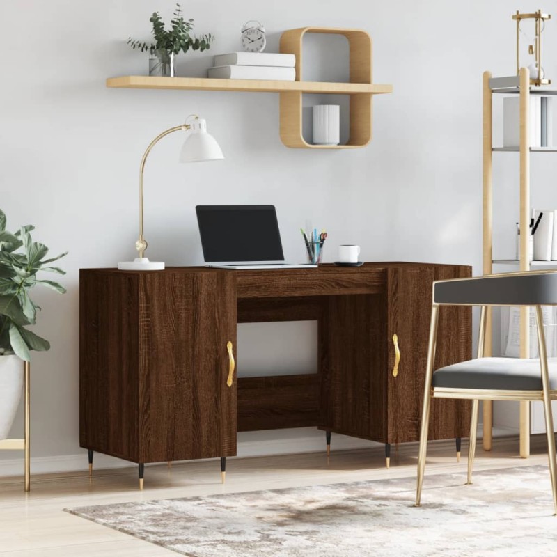 vidaXL Scrivania Rovere Marrone 140x50x75 cm in Legno Multistrato vidaXL Scrivania Rovere Marrone 140x50x75 cm in Legno Multistrato