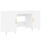 vidaXL Scrivania Bianca 140x50x75 cm in Legno Multistrato
