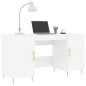vidaXL Scrivania Bianca 140x50x75 cm in Legno Multistrato