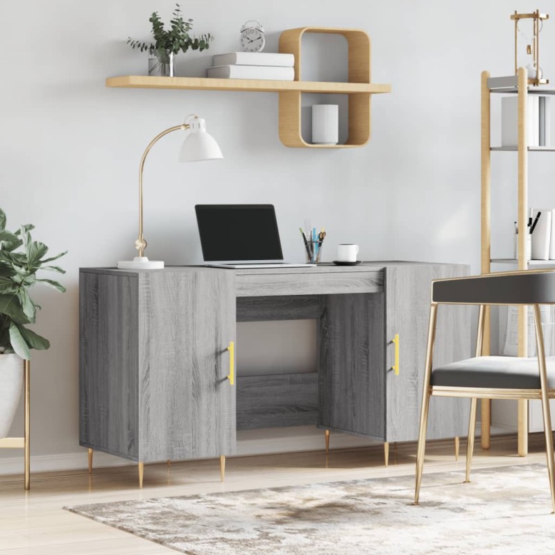 vidaXL Scrivania Grigio Sonoma 140x50x75 cm in Legno Multistrato vidaXL Scrivania Grigio Sonoma 140x50x75 cm in Legno Multistrato