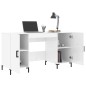 vidaXL Scrivania Bianco Lucido 140x50x75 cm in Legno Multistrato