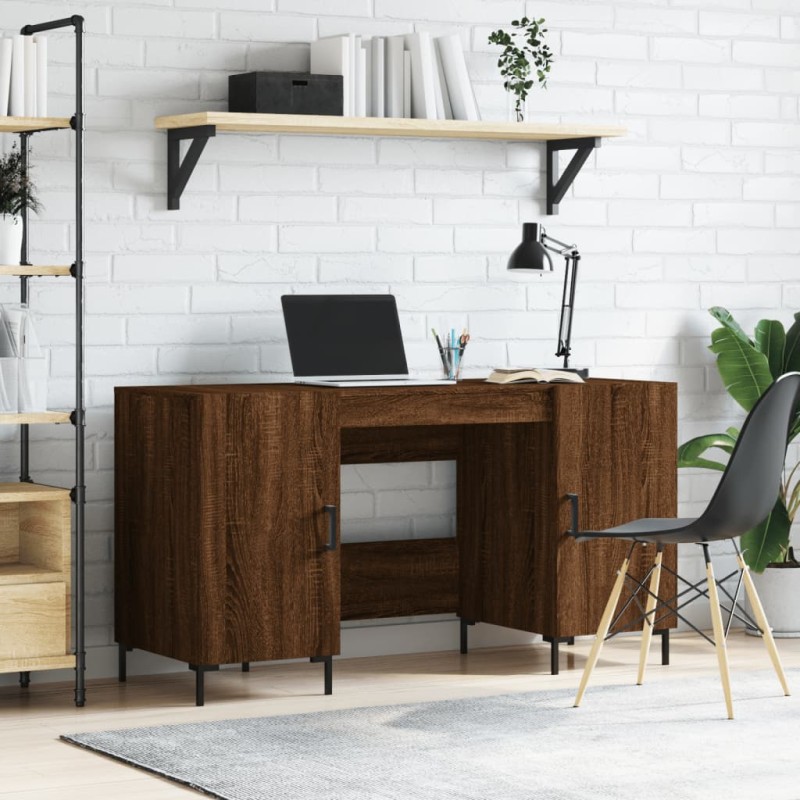 vidaXL Scrivania Rovere Marrone 140x50x75 cm in Legno Multistrato vidaXL Scrivania Rovere Marrone 140x50x75 cm in Legno Multistrato