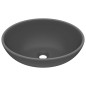 Lavandino Lusso Ovale Grigio Scuro Opaco 40x33 cm in Ceramica