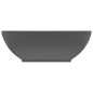 Lavandino Lusso Ovale Grigio Scuro Opaco 40x33 cm in Ceramica