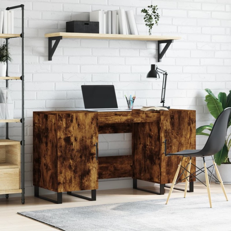 vidaXL Scrivania Rovere Fumo 140x50x75 cm in Legno Multistrato vidaXL Scrivania Rovere Fumo 140x50x75 cm in Legno Multistrato
