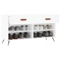 vidaXL Panca Porta Scarpe Bianca 102x35x55 cm in Legno Multistrato vidaXL Panca Porta Scarpe Bianca 102x35x55 cm in Legno Multistrato