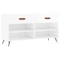 vidaXL Panca Porta Scarpe Bianco Lucido 102x35x55 cm Legno Multistrato vidaXL Panca Porta Scarpe Bianco Lucido 102x35x55 cm Legno Multistrato