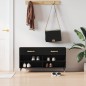 vidaXL Panca Porta Scarpe Nera 102x35x55 cm in Legno Multistrato vidaXL Panca Porta Scarpe Nera 102x35x55 cm in Legno Multistrato