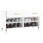 vidaXL Panca Porta Scarpe Bianco Lucido 102x35x55 cm Legno Multistrato vidaXL Panca Porta Scarpe Bianco Lucido 102x35x55 cm Legno Multistrato