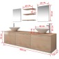 Set Mobili per Bagno 10 pz con Lavandino e Rubinetto Beige Set Mobili per Bagno 10 pz con Lavandino e Rubinetto Beige