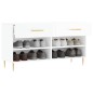 vidaXL Panca Porta Scarpe Bianco Lucido 102x35x55 cm Legno Multistrato vidaXL Panca Porta Scarpe Bianco Lucido 102x35x55 cm Legno Multistrato