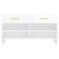 vidaXL Panca Porta Scarpe Bianco Lucido 102x35x55 cm Legno Multistrato vidaXL Panca Porta Scarpe Bianco Lucido 102x35x55 cm Legno Multistrato