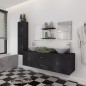 Set Mobili da Bagno 11 pz con Lavabo e Rubinetto Nero Set Mobili da Bagno 11 pz con Lavabo e Rubinetto Nero
