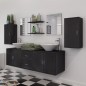 Set Mobili da Bagno 11 pz con Lavabo e Rubinetto Nero Set Mobili da Bagno 11 pz con Lavabo e Rubinetto Nero