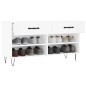 vidaXL Panca Porta Scarpe Bianca 102x35x55 cm in Legno Multistrato vidaXL Panca Porta Scarpe Bianca 102x35x55 cm in Legno Multistrato