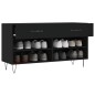 vidaXL Panca Porta Scarpe Nera 102x35x55 cm in Legno Multistrato vidaXL Panca Porta Scarpe Nera 102x35x55 cm in Legno Multistrato