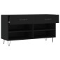 vidaXL Panca Porta Scarpe Nera 102x35x55 cm in Legno Multistrato vidaXL Panca Porta Scarpe Nera 102x35x55 cm in Legno Multistrato