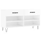vidaXL Panca Porta Scarpe Bianco Lucido 102x35x55 cm Legno Multistrato vidaXL Panca Porta Scarpe Bianco Lucido 102x35x55 cm Legno Multistrato