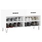 vidaXL Panca Porta Scarpe Bianco Lucido 102x35x55 cm Legno Multistrato vidaXL Panca Porta Scarpe Bianco Lucido 102x35x55 cm Legno Multistrato