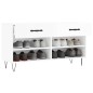 vidaXL Panca Porta Scarpe Bianco Lucido 102x35x55 cm Legno Multistrato vidaXL Panca Porta Scarpe Bianco Lucido 102x35x55 cm Legno Multistrato