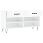 vidaXL Panca Porta Scarpe Bianco Lucido 102x35x55 cm Legno Multistrato vidaXL Panca Porta Scarpe Bianco Lucido 102x35x55 cm Legno Multistrato