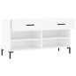 vidaXL Panca Porta Scarpe Bianca 102x35x55 cm in Legno Multistrato vidaXL Panca Porta Scarpe Bianca 102x35x55 cm in Legno Multistrato