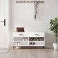 vidaXL Panca Porta Scarpe Bianco Lucido 102x35x55 cm Legno Multistrato vidaXL Panca Porta Scarpe Bianco Lucido 102x35x55 cm Legno Multistrato
