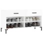 vidaXL Panca Porta Scarpe Bianco Lucido 102x35x55 cm Legno Multistrato vidaXL Panca Porta Scarpe Bianco Lucido 102x35x55 cm Legno Multistrato