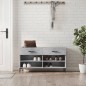 vidaXL Panca Porta Scarpe Grigio Cemento 102x35x55cm Legno Multistrato vidaXL Panca Porta Scarpe Grigio Cemento 102x35x55cm Legno Multistrato