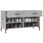 vidaXL Panca Porta Scarpe Grigio Cemento 102x35x55cm Legno Multistrato vidaXL Panca Porta Scarpe Grigio Cemento 102x35x55cm Legno Multistrato