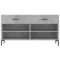 vidaXL Panca Porta Scarpe Grigio Cemento 102x35x55cm Legno Multistrato vidaXL Panca Porta Scarpe Grigio Cemento 102x35x55cm Legno Multistrato