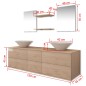Set Mobili da Bagno con Lavandino 7 pz Beige Set Mobili da Bagno con Lavandino 7 pz Beige
