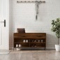 vidaXL Panca Porta Scarpe Rovere Marrone 102x35x55cm Legno Multistrato vidaXL Panca Porta Scarpe Rovere Marrone 102x35x55cm Legno Multistrato