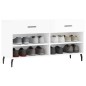 vidaXL Panca Porta Scarpe Bianco Lucido 102x35x55 cm Legno Multistrato