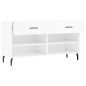 vidaXL Panca Porta Scarpe Bianco Lucido 102x35x55 cm Legno Multistrato