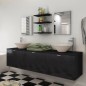 Set Mobili da Bagno 8 pz con Lavandino Nero Set Mobili da Bagno 8 pz con Lavandino Nero