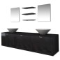 Set Mobili da Bagno 8 pz con Lavandino Nero Set Mobili da Bagno 8 pz con Lavandino Nero