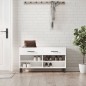 vidaXL Panca Porta Scarpe Bianco Lucido 102x35x55 cm Legno Multistrato vidaXL Panca Porta Scarpe Bianco Lucido 102x35x55 cm Legno Multistrato
