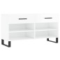 vidaXL Panca Porta Scarpe Bianco Lucido 102x35x55 cm Legno Multistrato vidaXL Panca Porta Scarpe Bianco Lucido 102x35x55 cm Legno Multistrato
