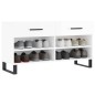 vidaXL Panca Porta Scarpe Bianco Lucido 102x35x55 cm Legno Multistrato vidaXL Panca Porta Scarpe Bianco Lucido 102x35x55 cm Legno Multistrato