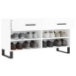 vidaXL Panca Porta Scarpe Bianco Lucido 102x35x55 cm Legno Multistrato vidaXL Panca Porta Scarpe Bianco Lucido 102x35x55 cm Legno Multistrato