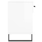 vidaXL Panca Porta Scarpe Bianco Lucido 102x35x55 cm Legno Multistrato vidaXL Panca Porta Scarpe Bianco Lucido 102x35x55 cm Legno Multistrato