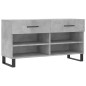 vidaXL Panca Porta Scarpe Grigio Cemento 102x35x55cm Legno Multistrato