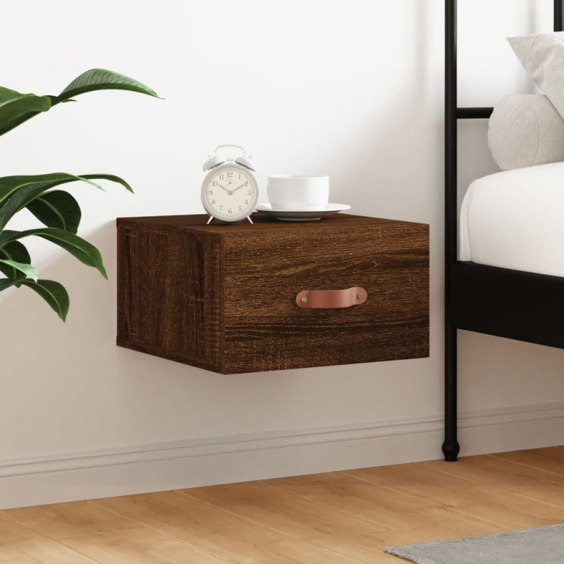 vidaXL Comodino a Muro Rovere Marrone 35x35x20 cm vidaXL Comodino a Muro Rovere Marrone 35x35x20 cm