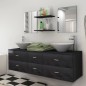 Mobili da Bagno con Lavabo Set 7 pz Nero Mobili da Bagno con Lavabo Set 7 pz Nero