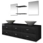 Mobili da Bagno con Lavabo Set 7 pz Nero Mobili da Bagno con Lavabo Set 7 pz Nero