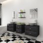 Mobili da Bagno con Lavabo Set 7 pz Nero Mobili da Bagno con Lavabo Set 7 pz Nero