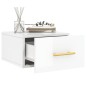 vidaXL Comodino a Muro Bianco Lucido 35x35x20 cm