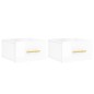 vidaXL Comodini a Muro 2 pz Bianco Lucido 35x35x20 cm vidaXL Comodini a Muro 2 pz Bianco Lucido 35x35x20 cm