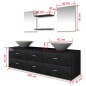 Mobili da Bagno con Lavabo Set 7 pz Nero Mobili da Bagno con Lavabo Set 7 pz Nero